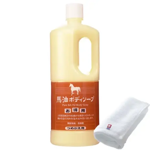 旅美人 馬油沐浴乳補充裝 1000ml 連今治毛巾