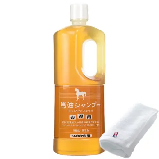 旅美人 馬油洗髮水補充裝 1000ml 連今治毛巾