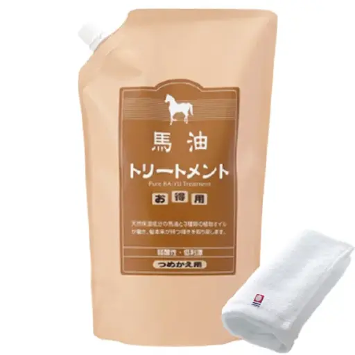 旅美人 馬油護髮素補充裝 1000ml 連今治毛巾